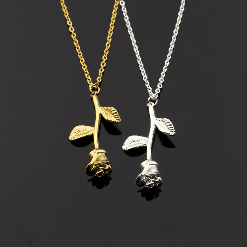 Rose Flower Pendant Necklace