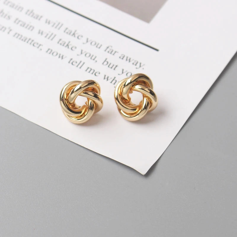 Tiny Gold Metal Stud Earrings