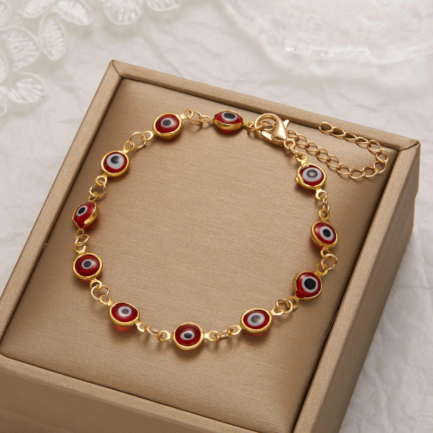 Colorful Lucky Turkey Evil Eye Bracelet