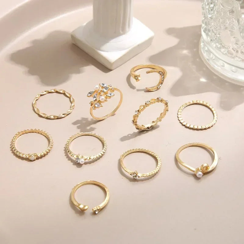 Vintage Crystal Rings Set
