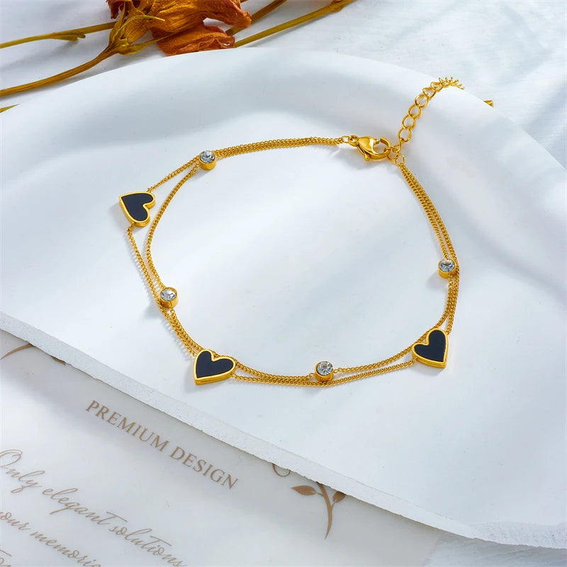 316L Stainless Steel Heart Anklet