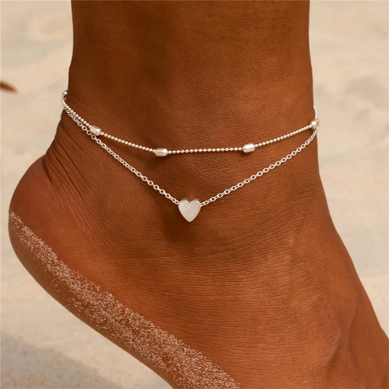 Simple Heart Anklets Leg Chain