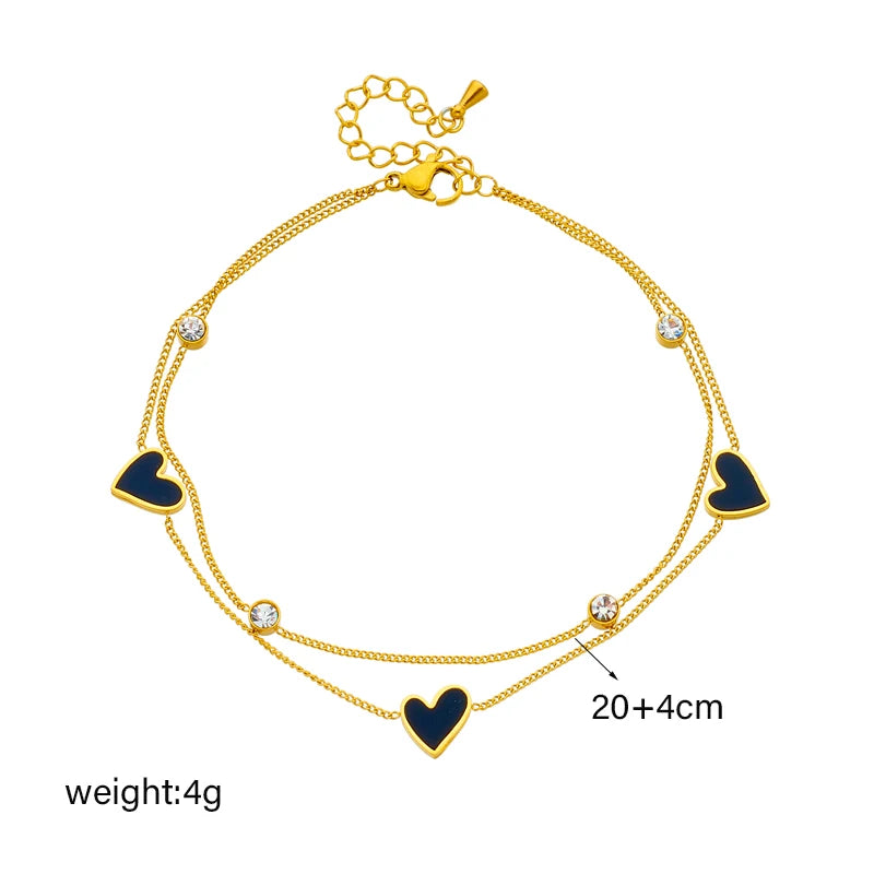 316L Stainless Steel Heart Anklet