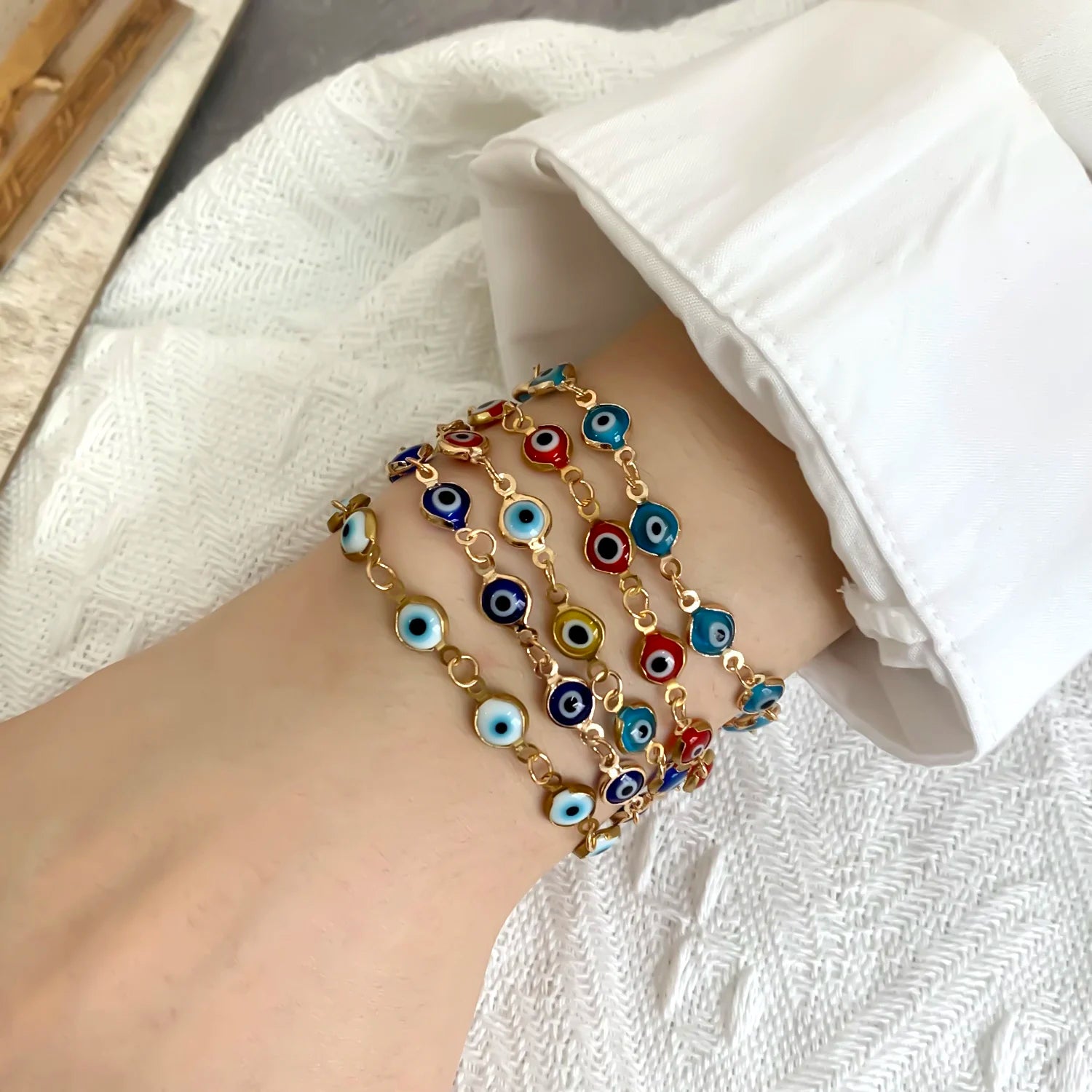 Colorful Lucky Turkey Evil Eye Bracelet