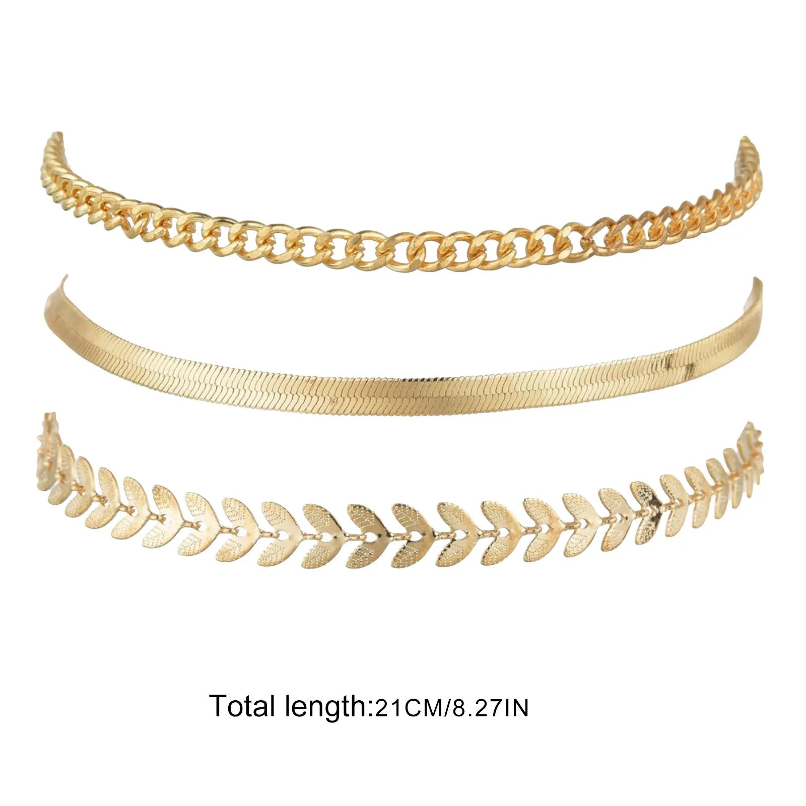 Gold Stainless Steel Delicate Anklet Heart Chain