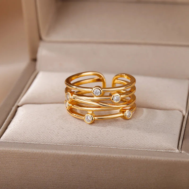 Adjustable Zircon Wrap Rings