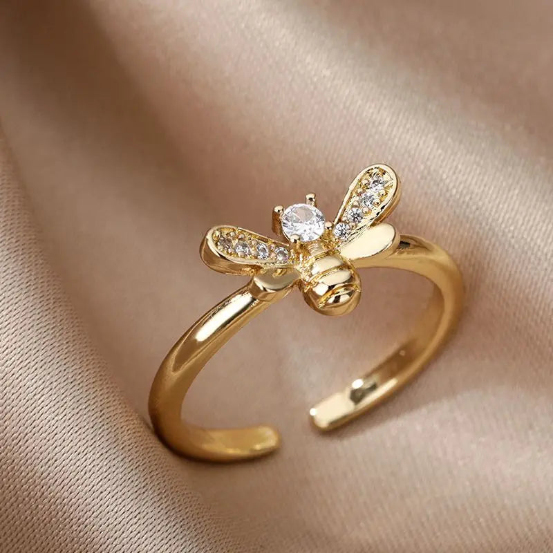 Elegant Bee Butterfly Ring