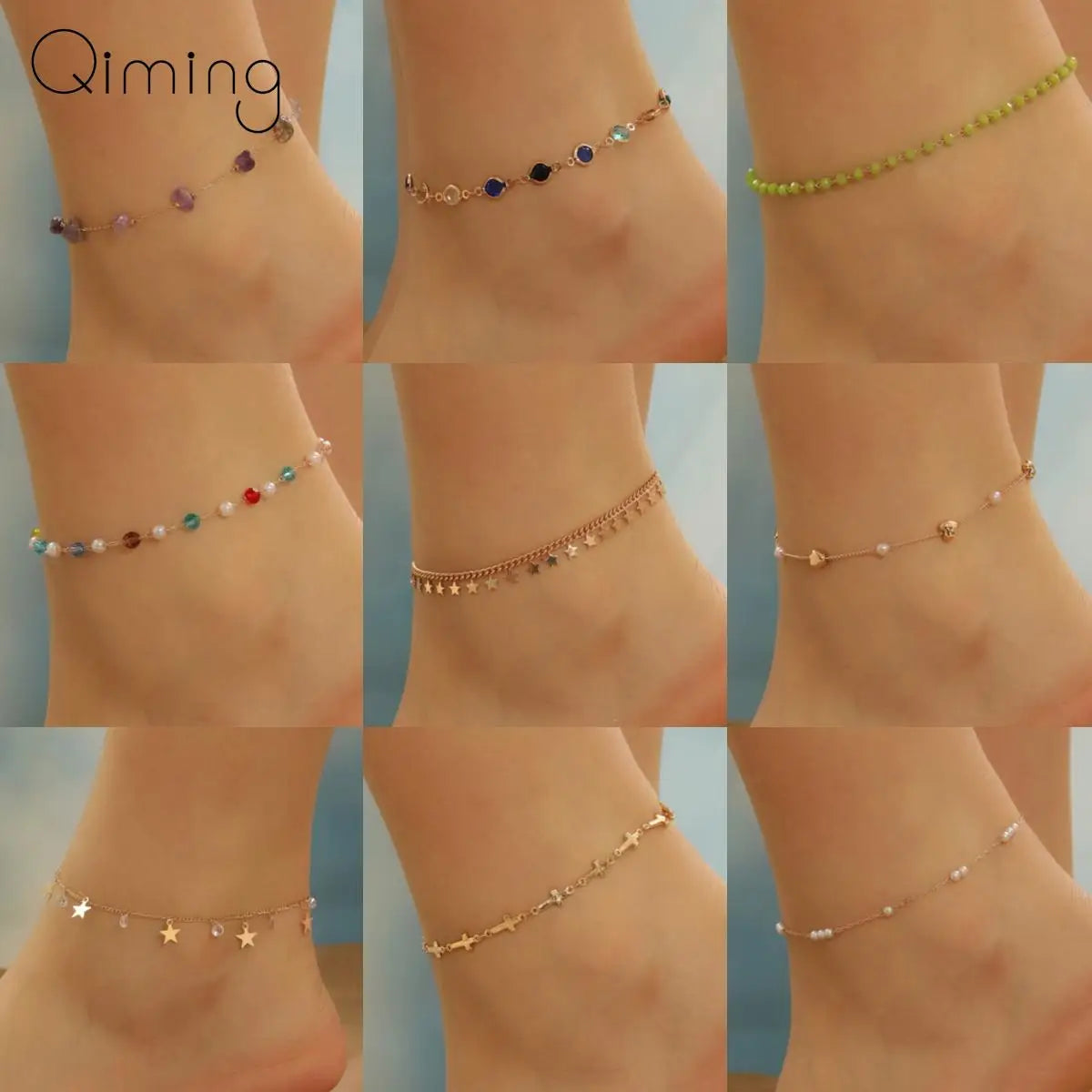 Handmade Crystal Stone Anklets