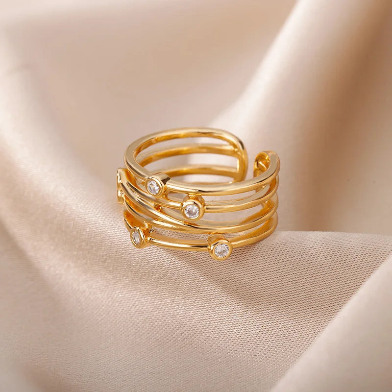 Adjustable Zircon Wrap Rings