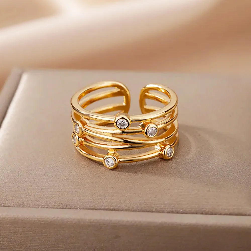 Adjustable Zircon Wrap Rings