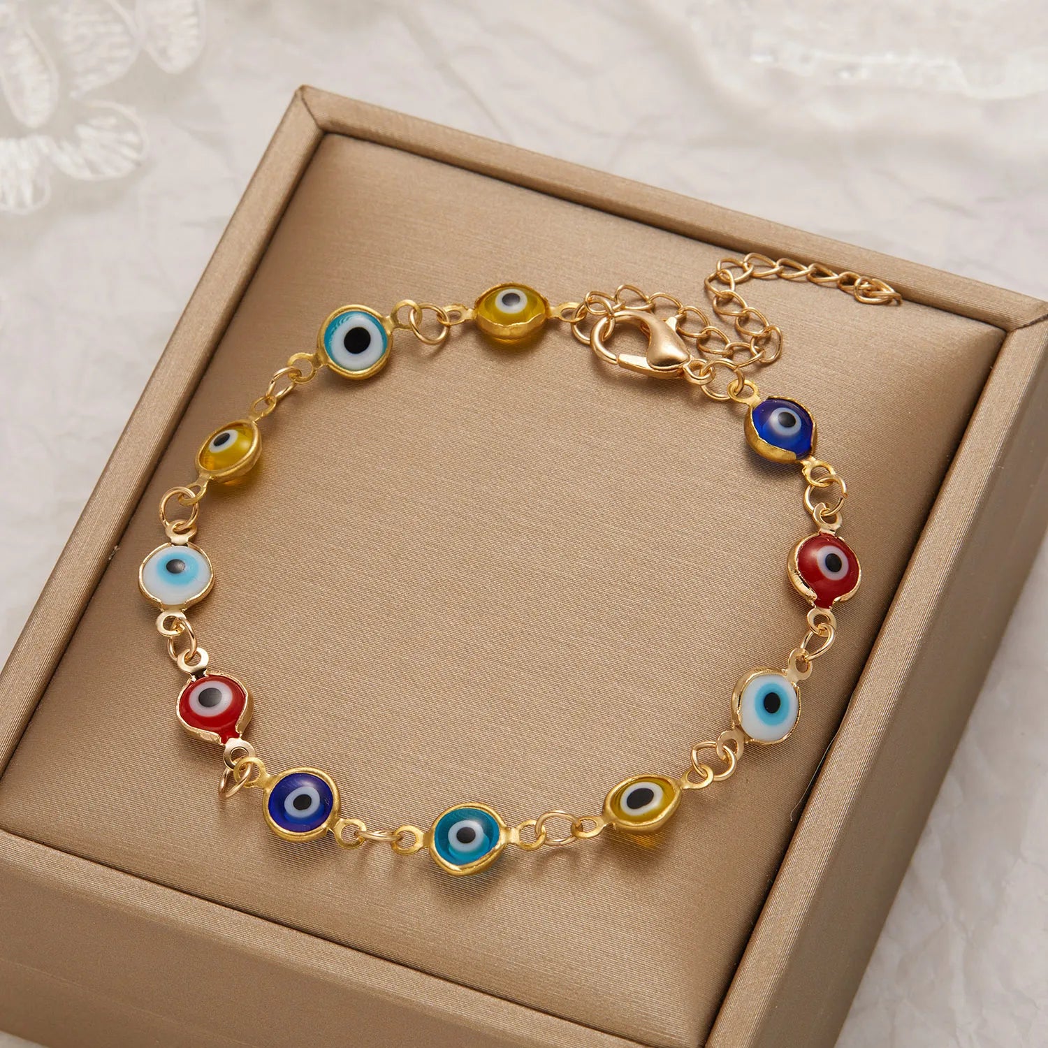 Colorful Lucky Turkey Evil Eye Bracelet
