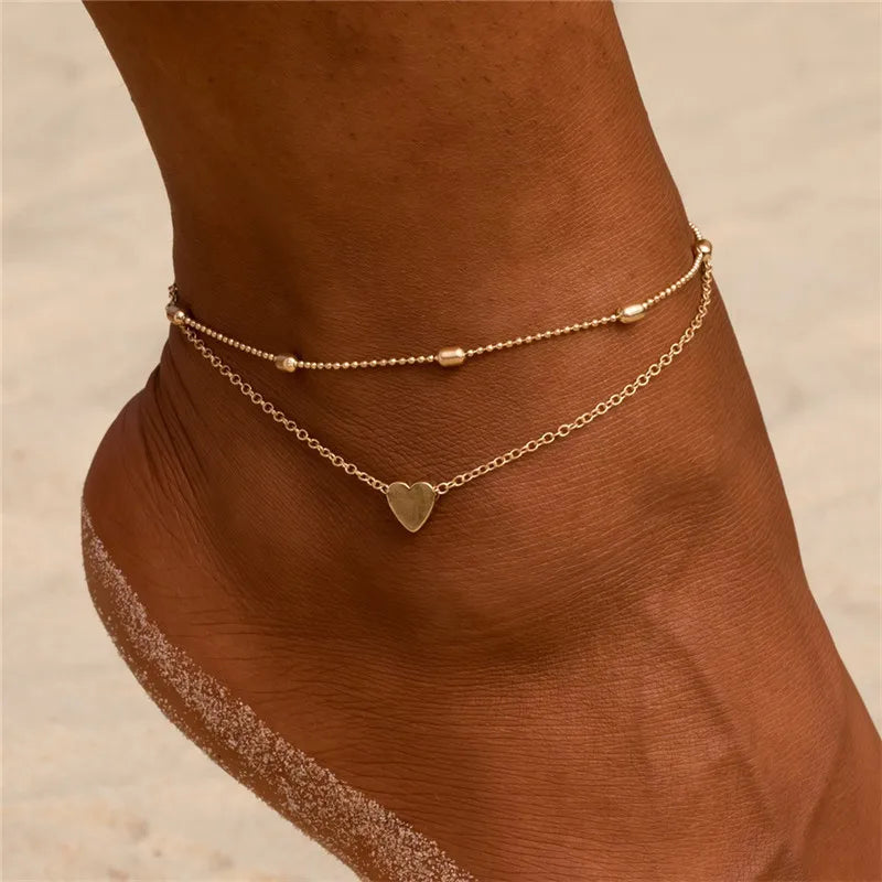 Simple Heart Anklets Leg Chain