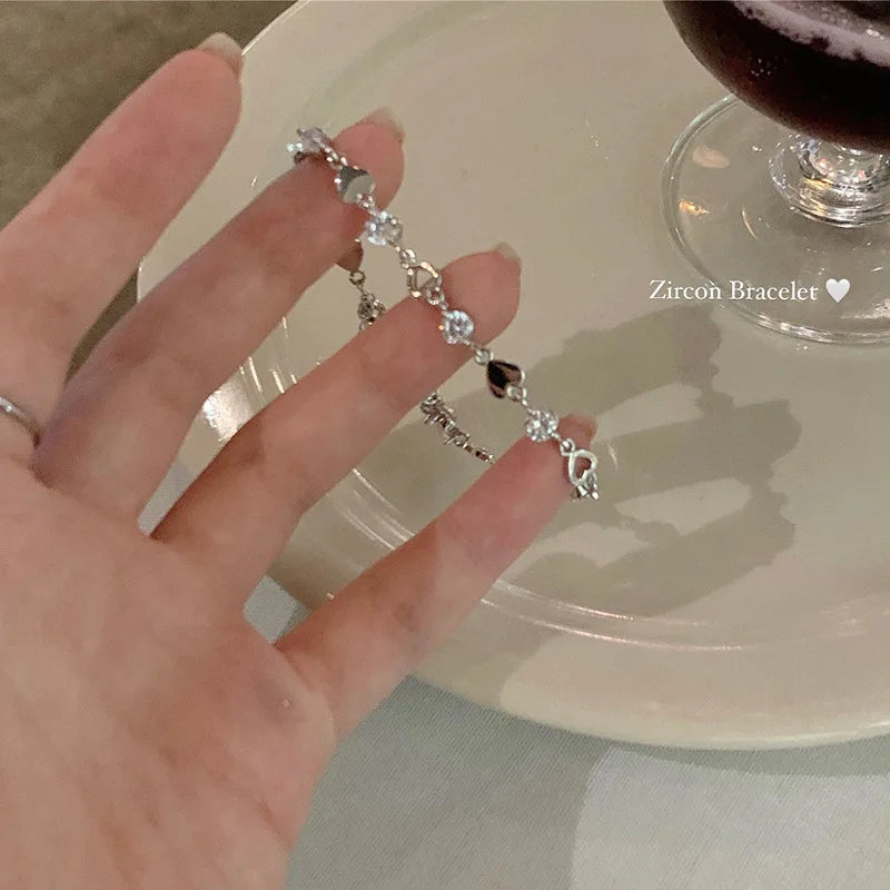 Y2K Zircon Heart Bracelet