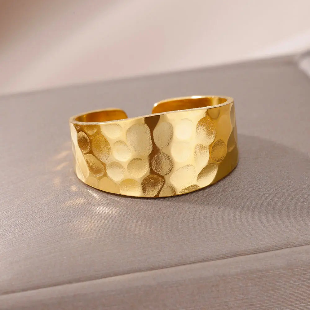 Gold Stainless Steel Adjustable Ring