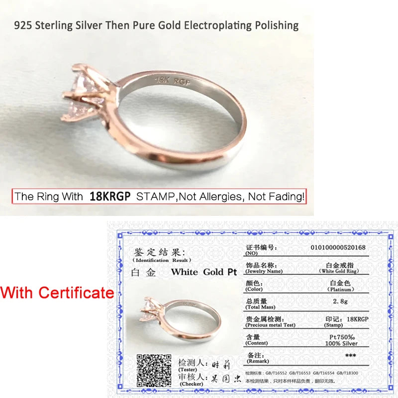 Luxury 18K White Gold Solitaire Ring