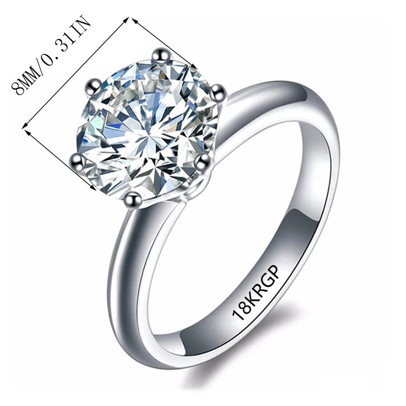 Luxury 18K White Gold Solitaire Ring