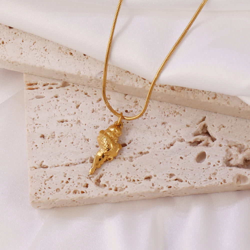 Gold Ocean Shell Pendant Necklace