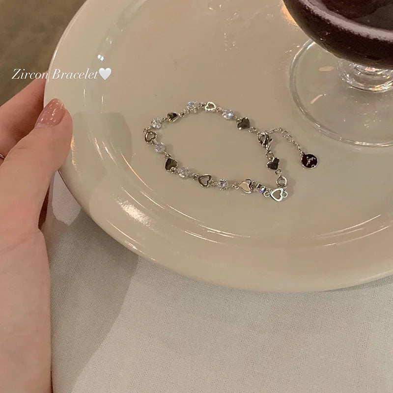 Y2K Zircon Heart Bracelet
