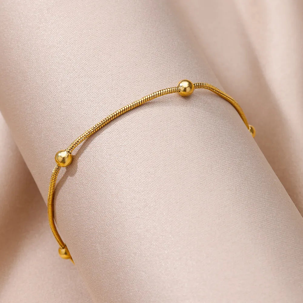 Gold Stainless Steel Adjustable Anklet